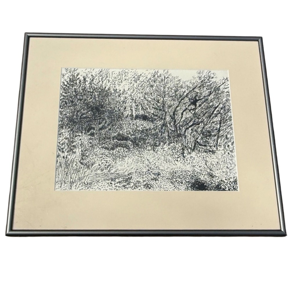 Vintage Pen Sketch Bartlett‎ 1984 Framed
Landscape Art Signed Wall Decor
